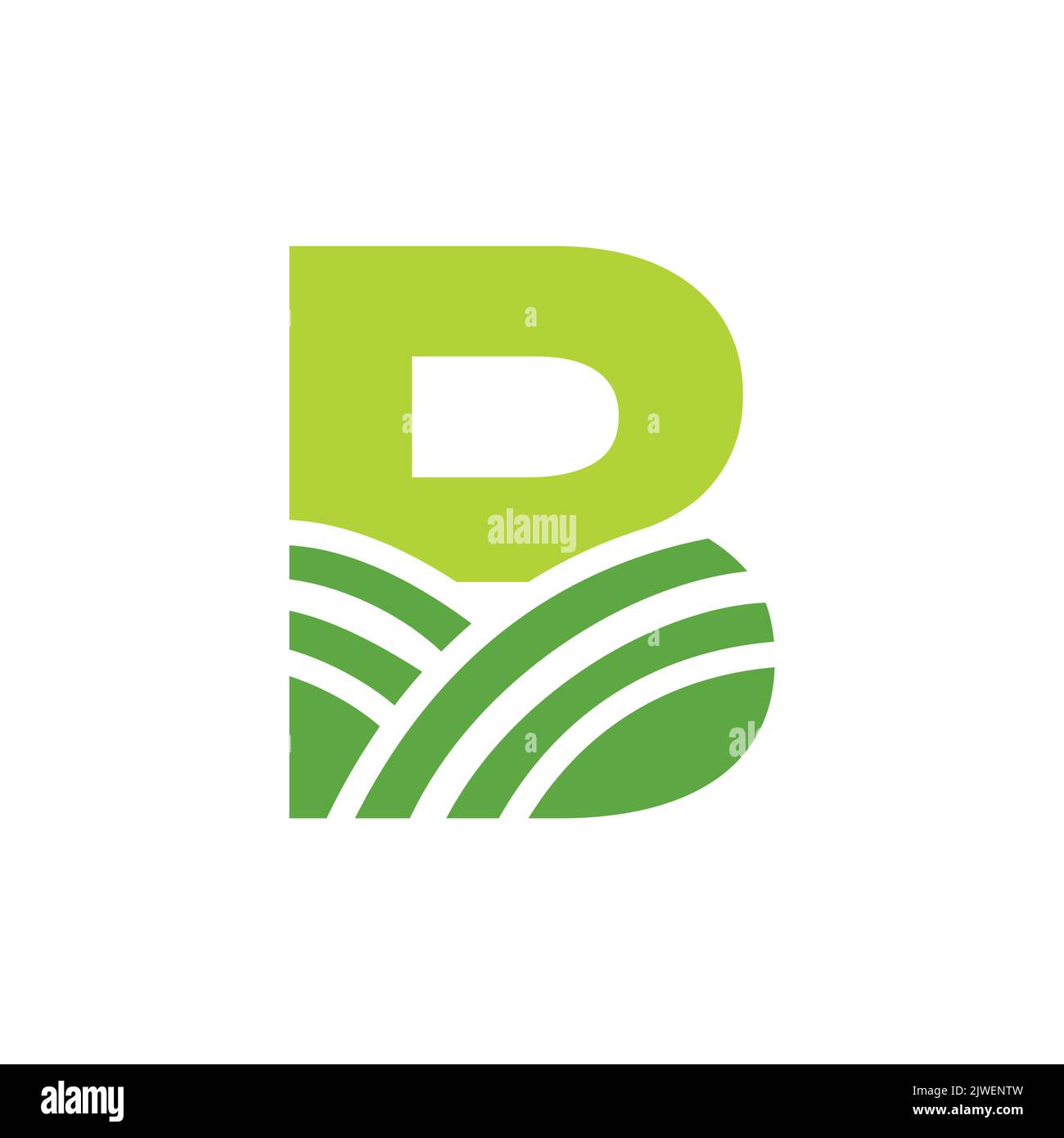 Letter B Agriculture Logo. Agro Farm Logo Based On Alphabet For Bakery ...