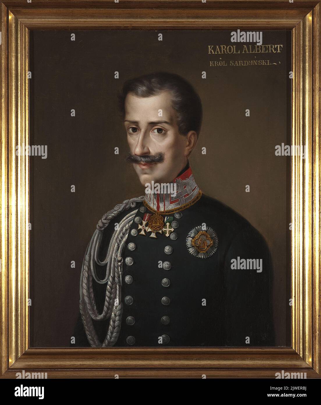 Portraif of Charles Albert, king of Sardinia. nieznany malarz polski, painter Stock Photo