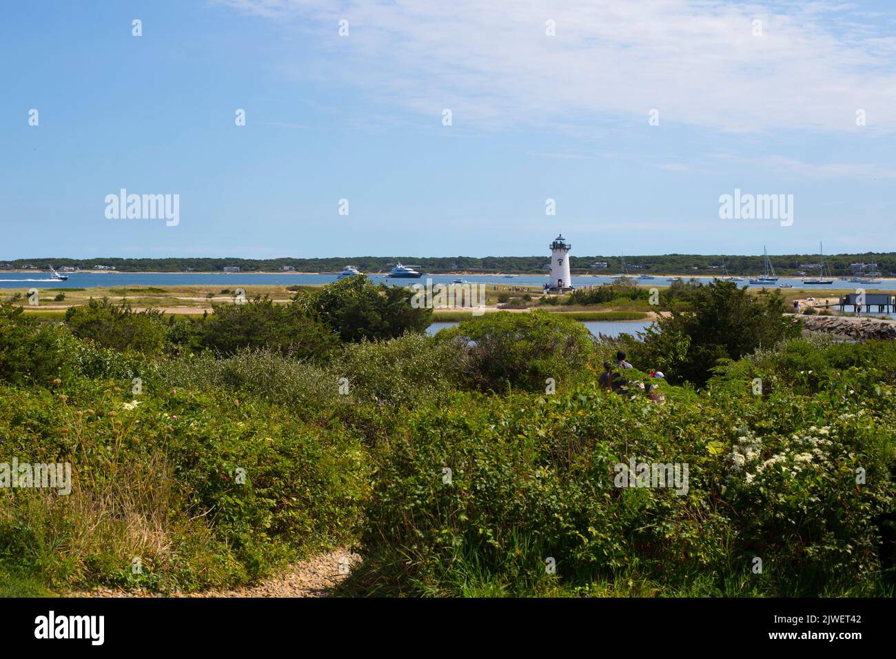 Edgartown lighthouse, Martha’s Vineyard island, Massachusetts, USA Stock Photo