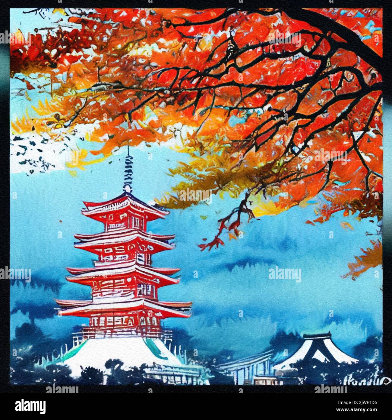 Japanese Architecture Watercolor  Architecture painting, Watercolor  landscape paintings, Watercolor architecture