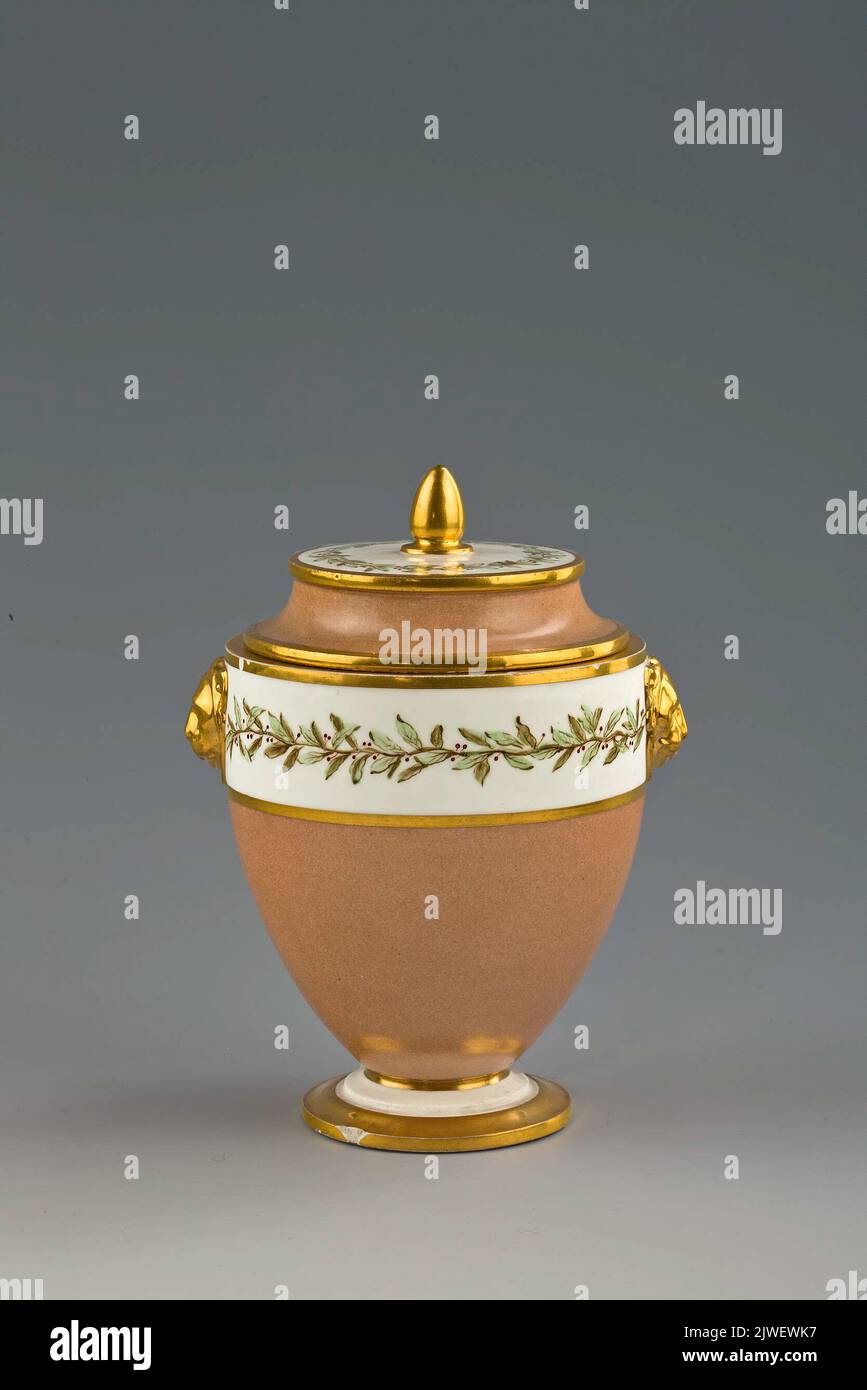 Sugar-bowl with a lid. Manufacture nationale de porcelaine de Sevres (1756-), factory, Sevres, factory Stock Photo