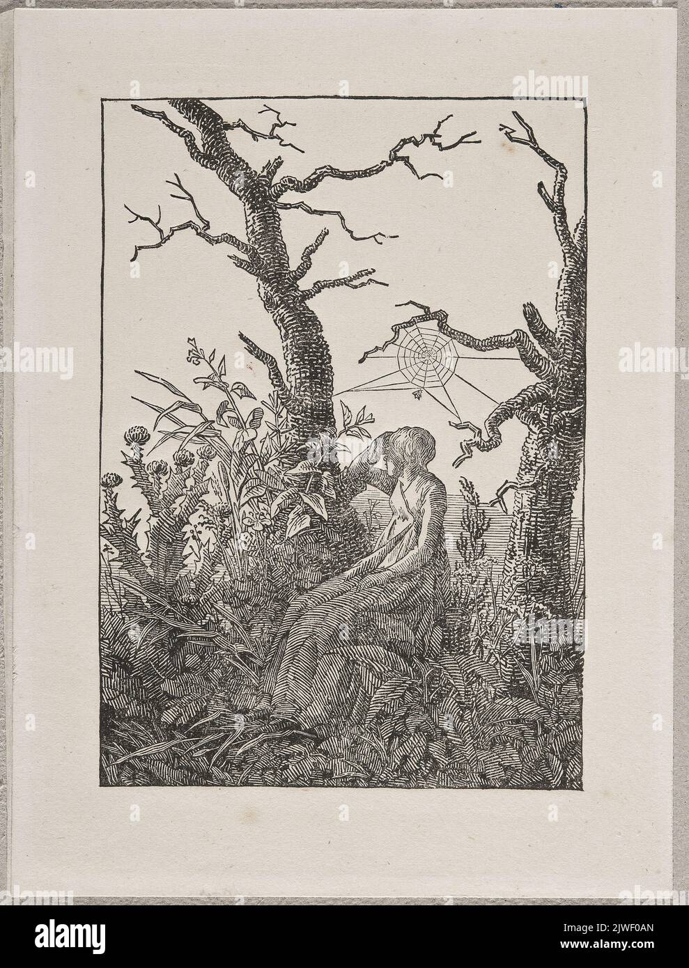 The Woman with the Spider's Web (Melancholy). Friedrich, Christian (1770-1843), graphic artist, Friedrich, Caspar David (1774-1840), draughtsman, cartoonist Stock Photo