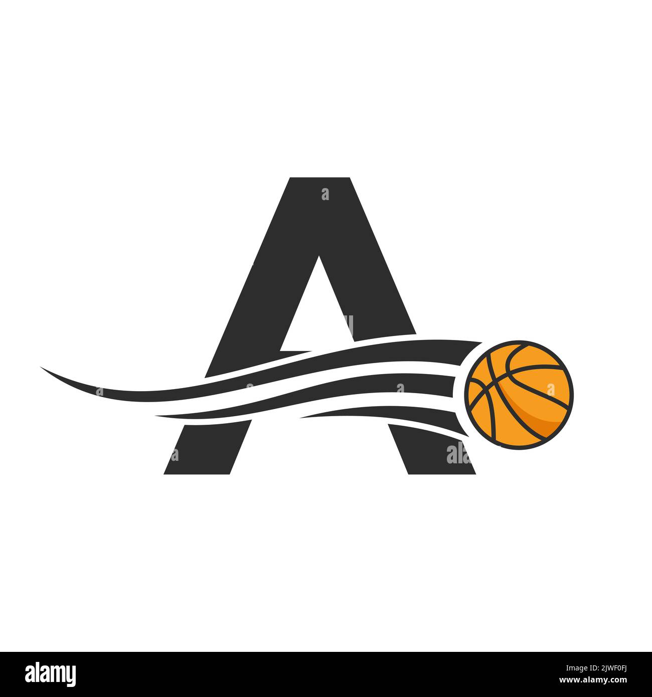 Letter A Basket Ball Logo Design For Basket Club Symbol Vector Template