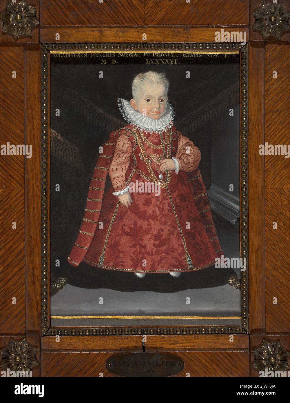 Portrait of Władysław IV Vasa as a Child, after a portrait from 1596, from the collections of Germanische Nationalmuseum in Nuremberg. Zinn, Karl (ante 1860-1889), painter Stock Photo