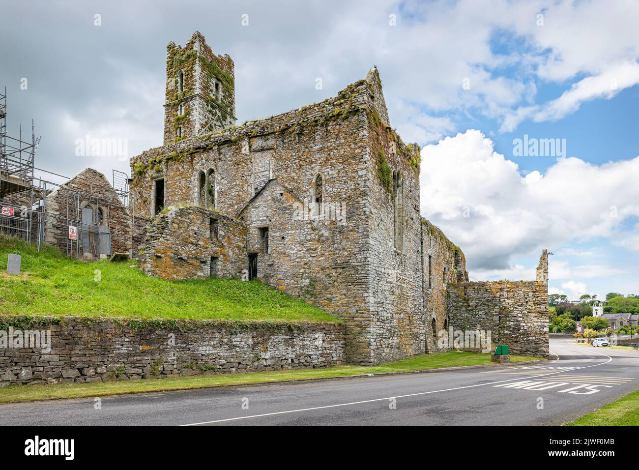 Timoleague Friary from the R601 highway, County Cork, Ireland Stock Photo
