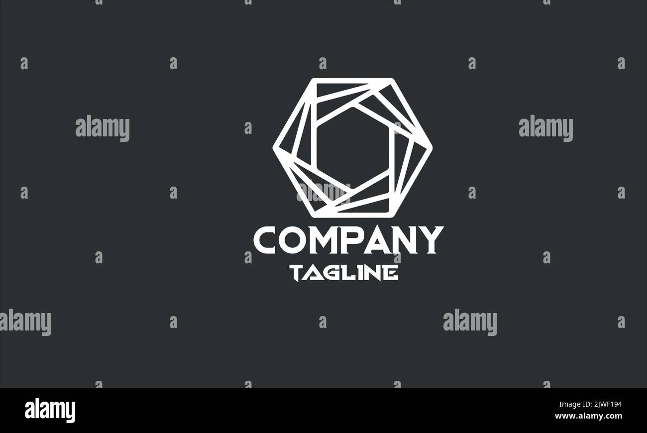 minimal digital hexagon logo template Stock Vector Image & Art - Alamy