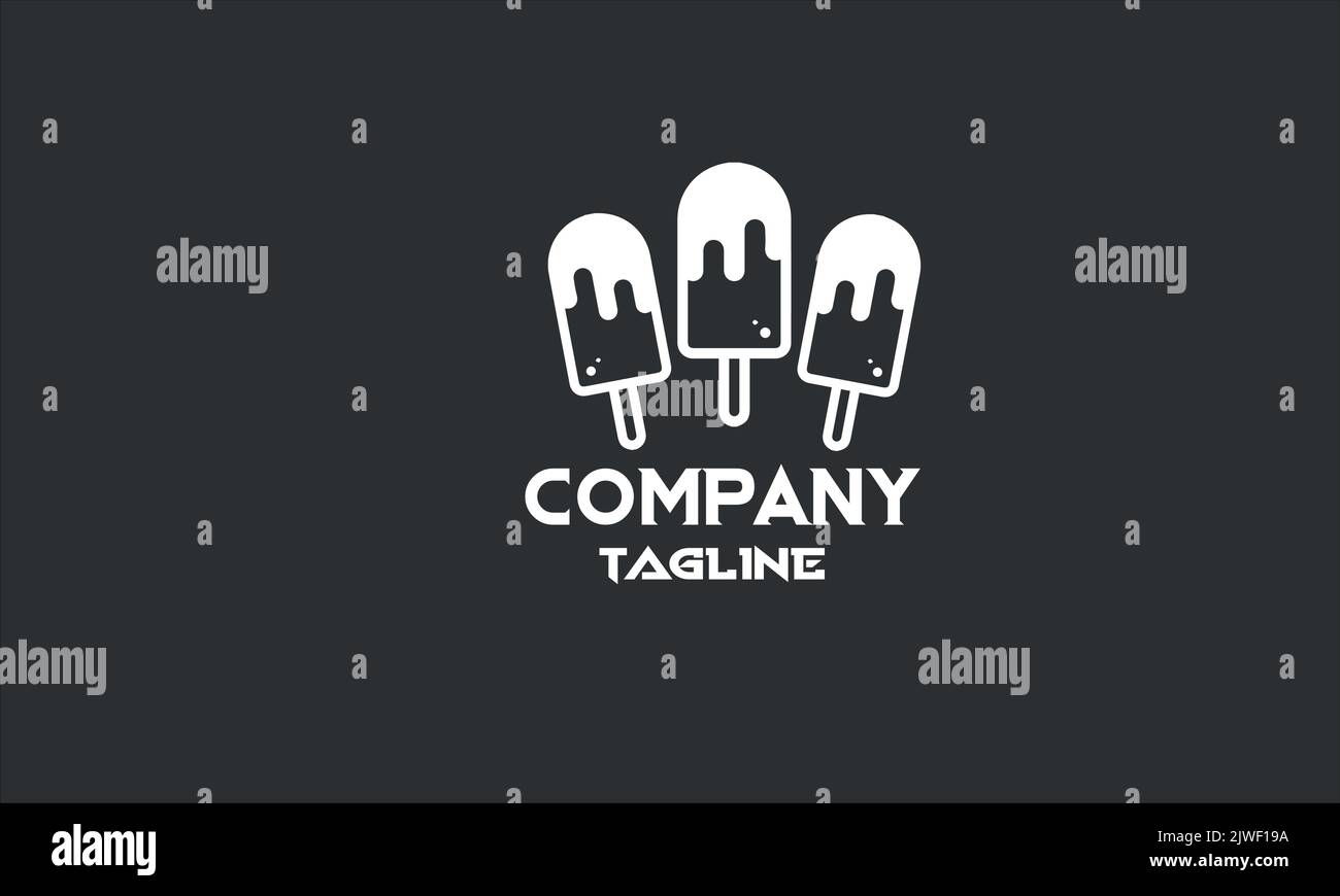 minimal ice cream logo template Stock Vector