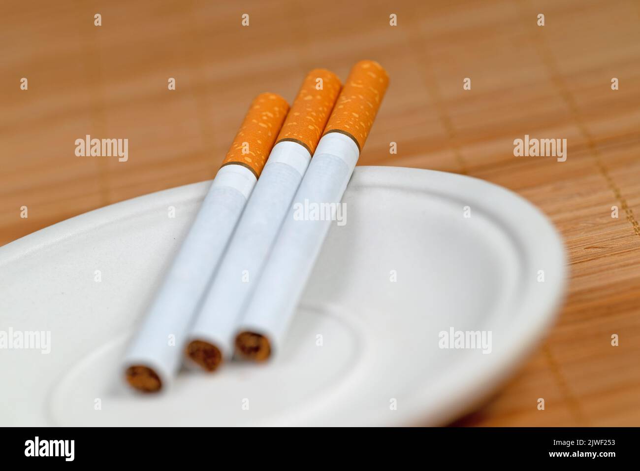 Filter cigarettes in a closeup Stock Photo