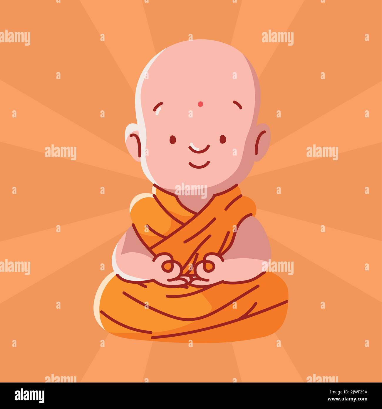 buddhist monk cartoon Stock Vector Image & Art - Alamy 