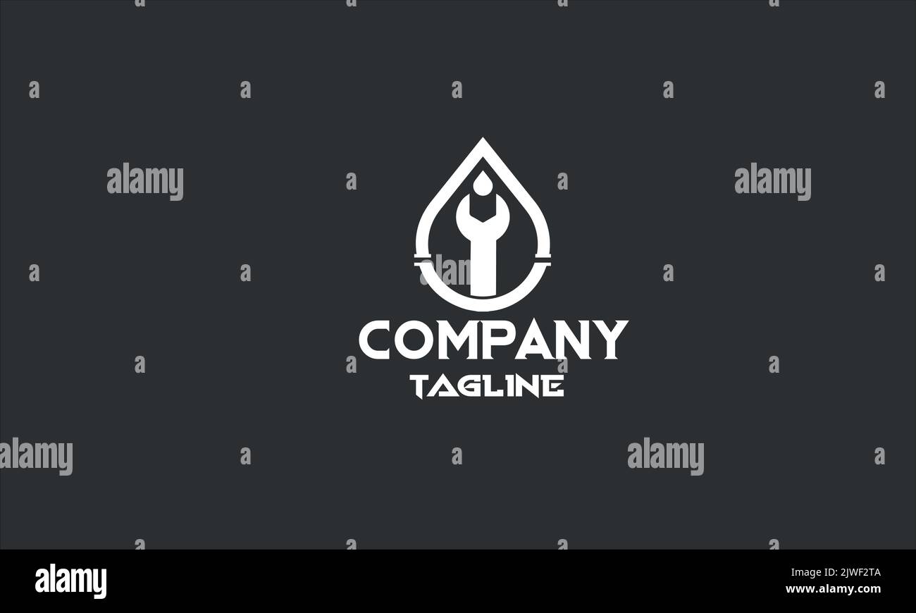 minimal plumbing service logo template Stock Vector