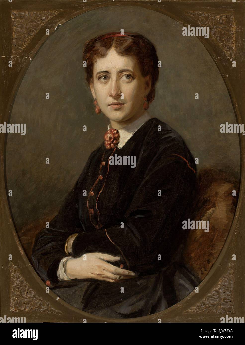 Portrait of Emilia Mielżyńska née Bnińska. Simmler, Józef (1823-1868), painter Stock Photo