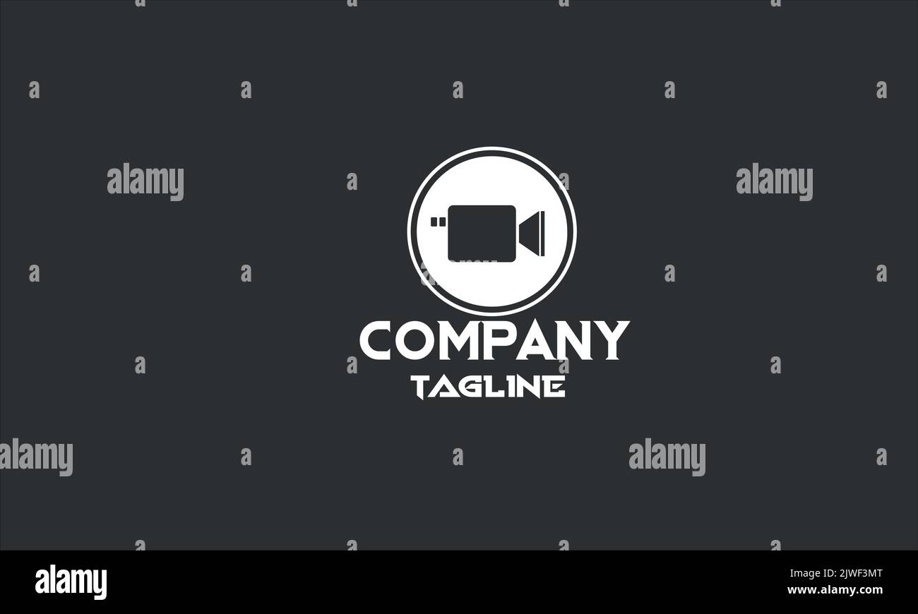 minimal media logo template Stock Vector