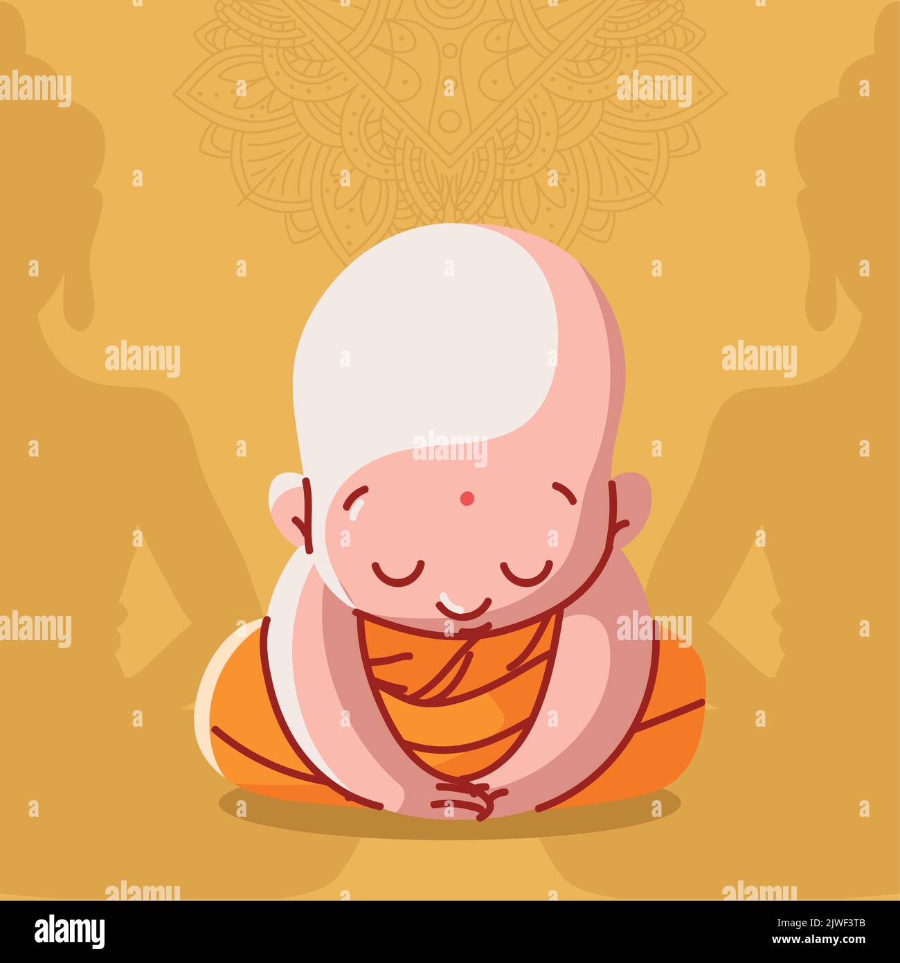 praying buddhist monk Stock Vector Image & Art - Alamy 