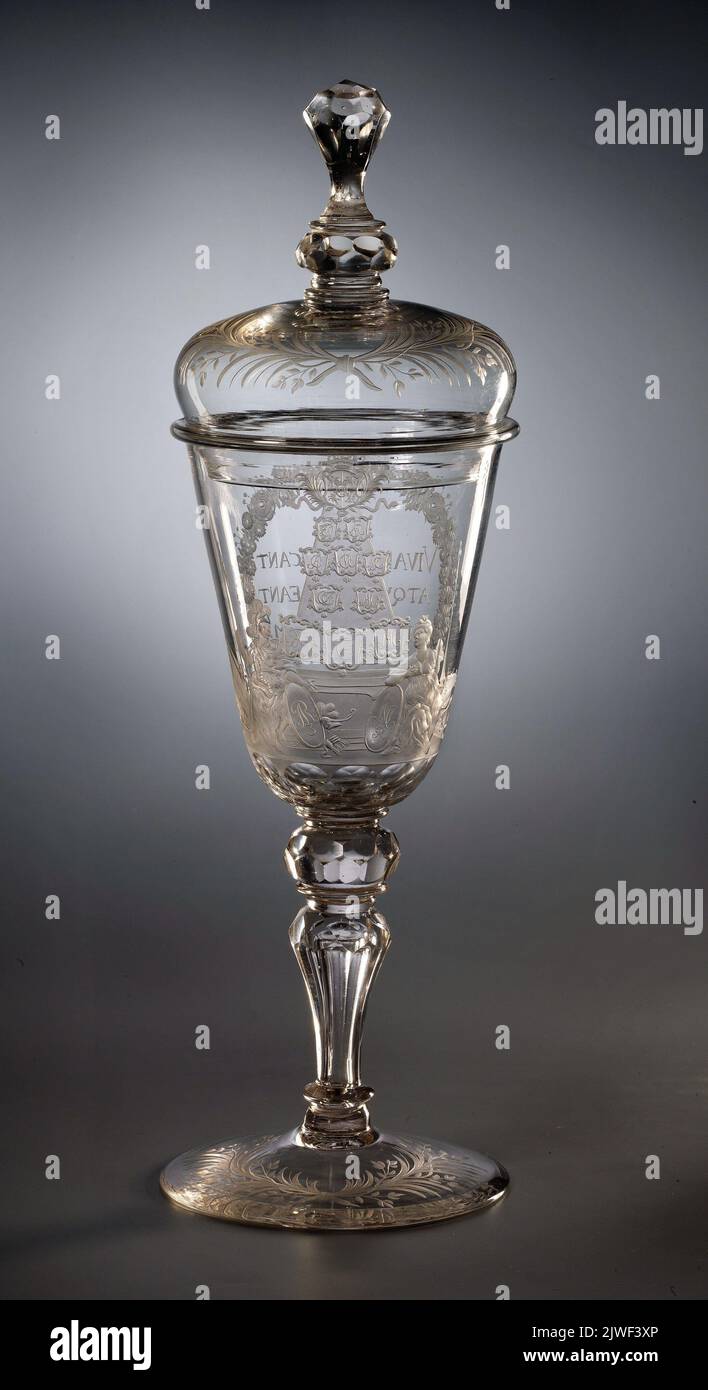Chalice with a lid. Drezno (huta szkła ; 1699post 1756), creator Stock