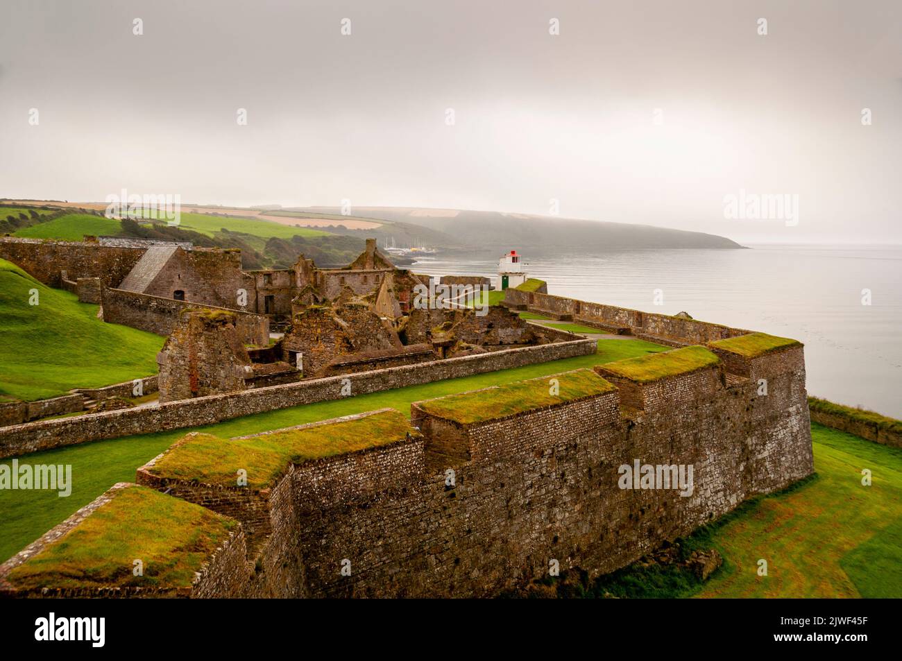 Seaward bastions of star shaped Charles Fort in Summer Cove in Kinsale, Ireland. Stock Photo