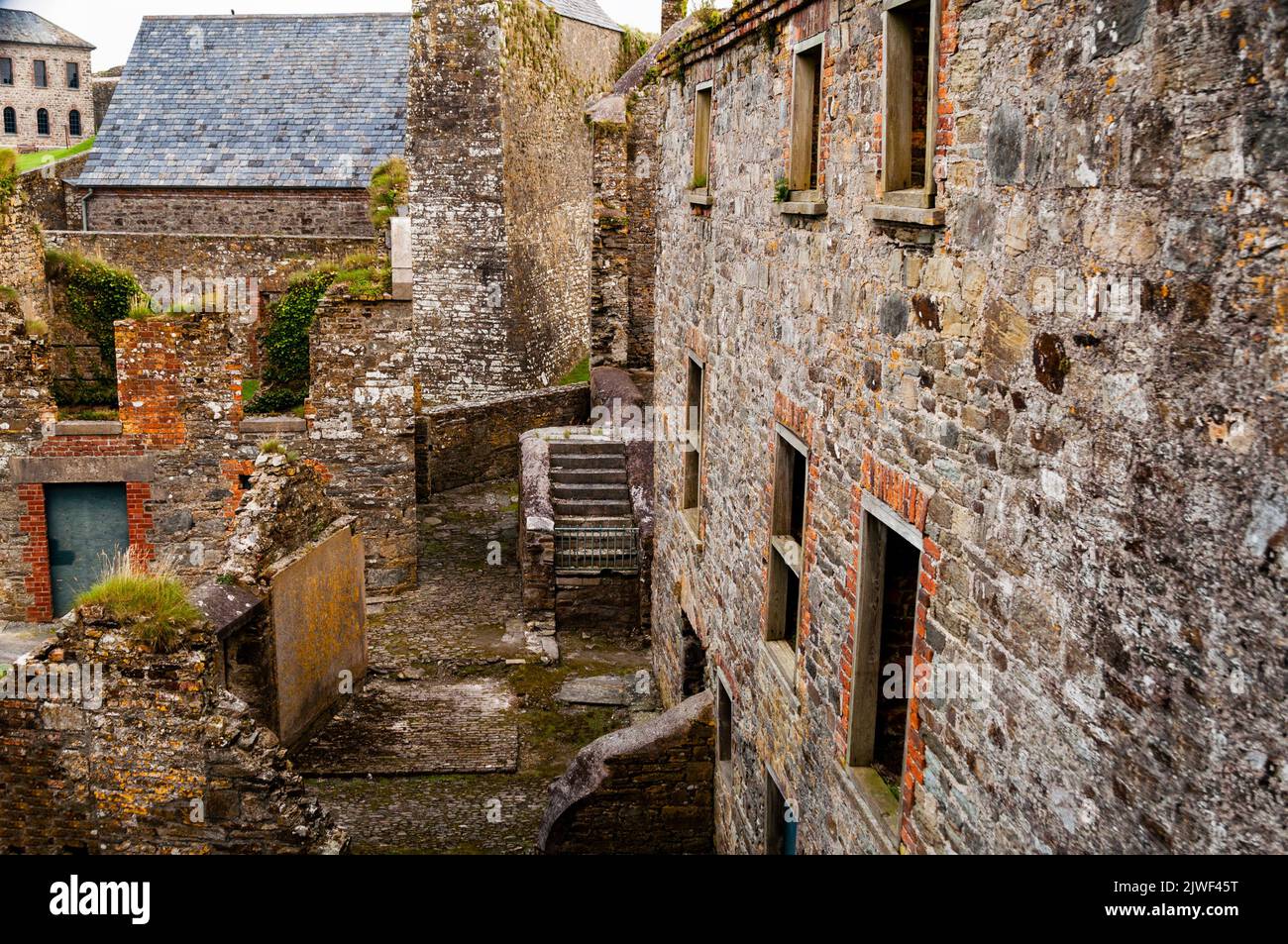 Inland bastions of Charles Fort in Summer Cove, Kinsale, Ireland. Stock Photo