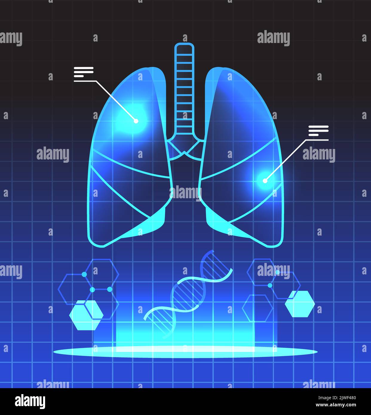 virtual anatomical lungs structure human body internal organ anatomy medicine vr vision headset innovation metaverse Stock Vector