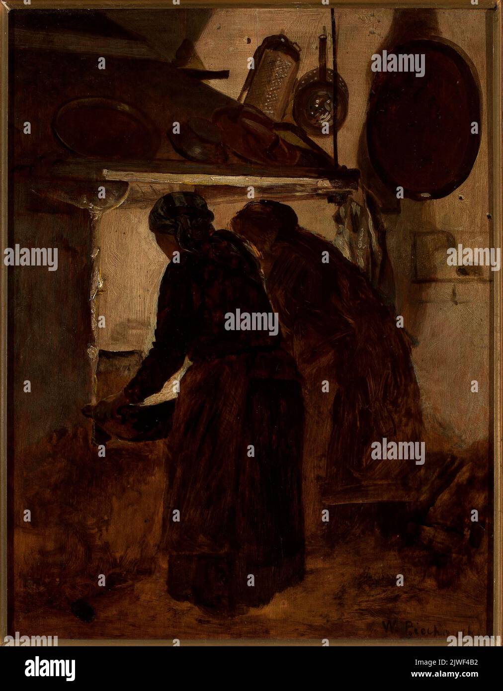 Women at the stove. Piechowski, Wojciech (1849-1911), painter Stock Photo