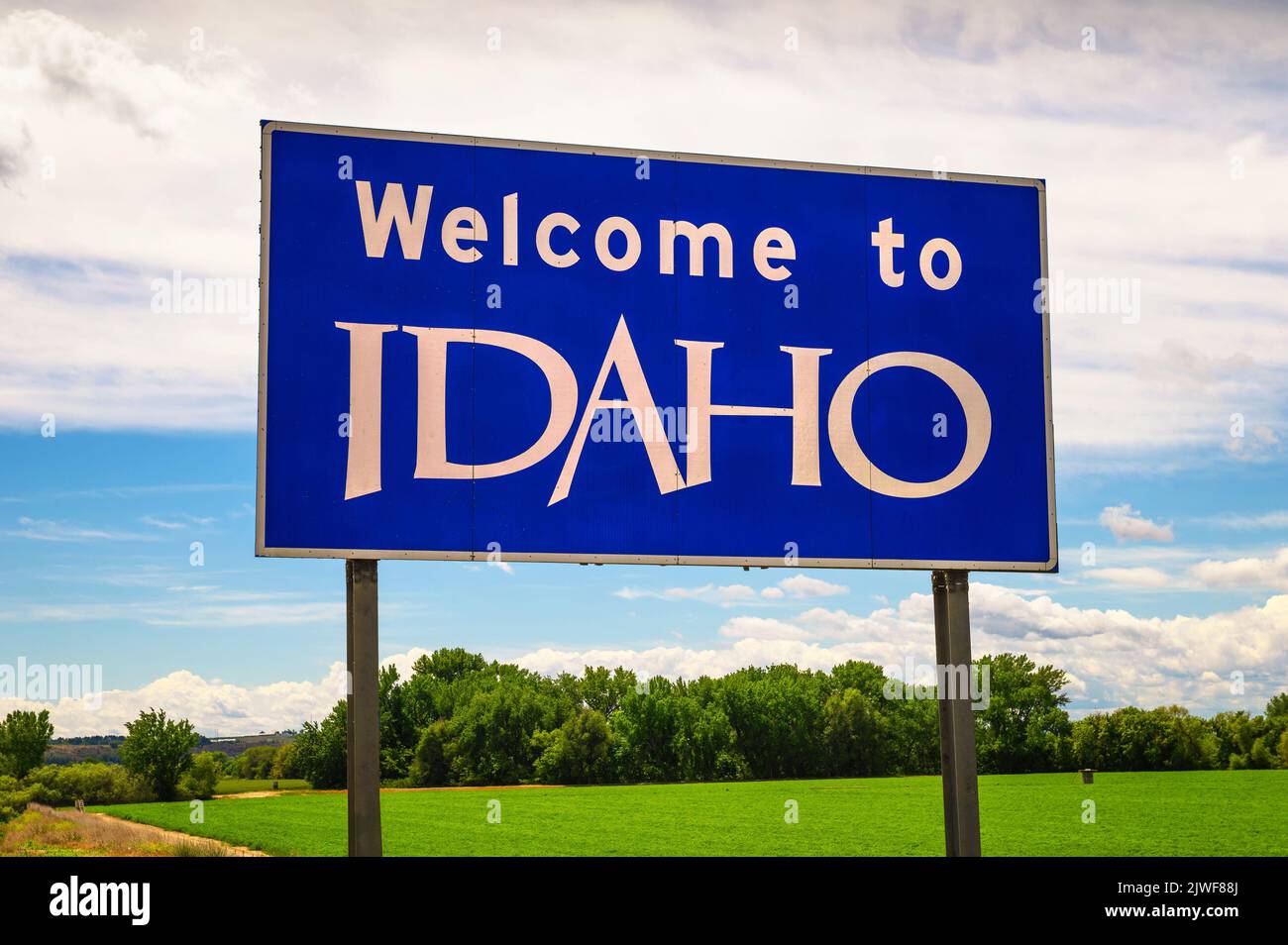 Welcome to Idaho State Sign Stock Photo