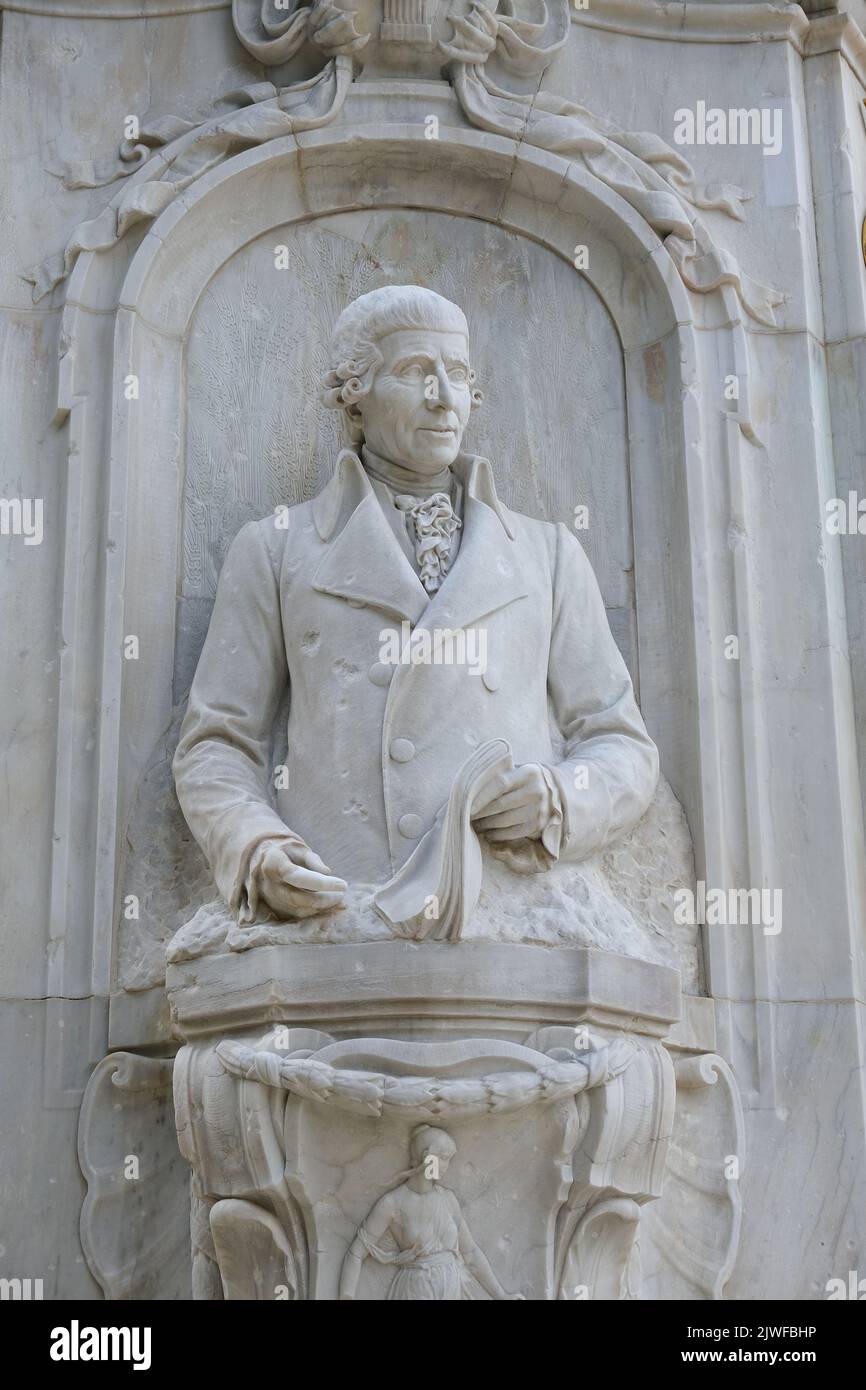Berlin, Germany, Joseph Haydn at the Beethoven-Mozart-Haydn monument by Wolfgang Siemering in the Großer Tiergarten park Stock Photo