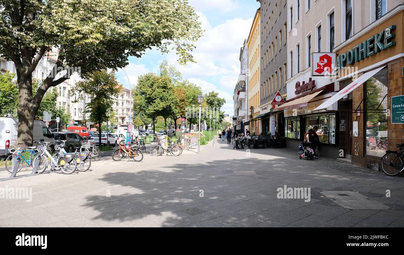 Berlin, Germany, August 31, 2022, late summer street scene on Mehringdamm in Kreuzberg. Stock Photo