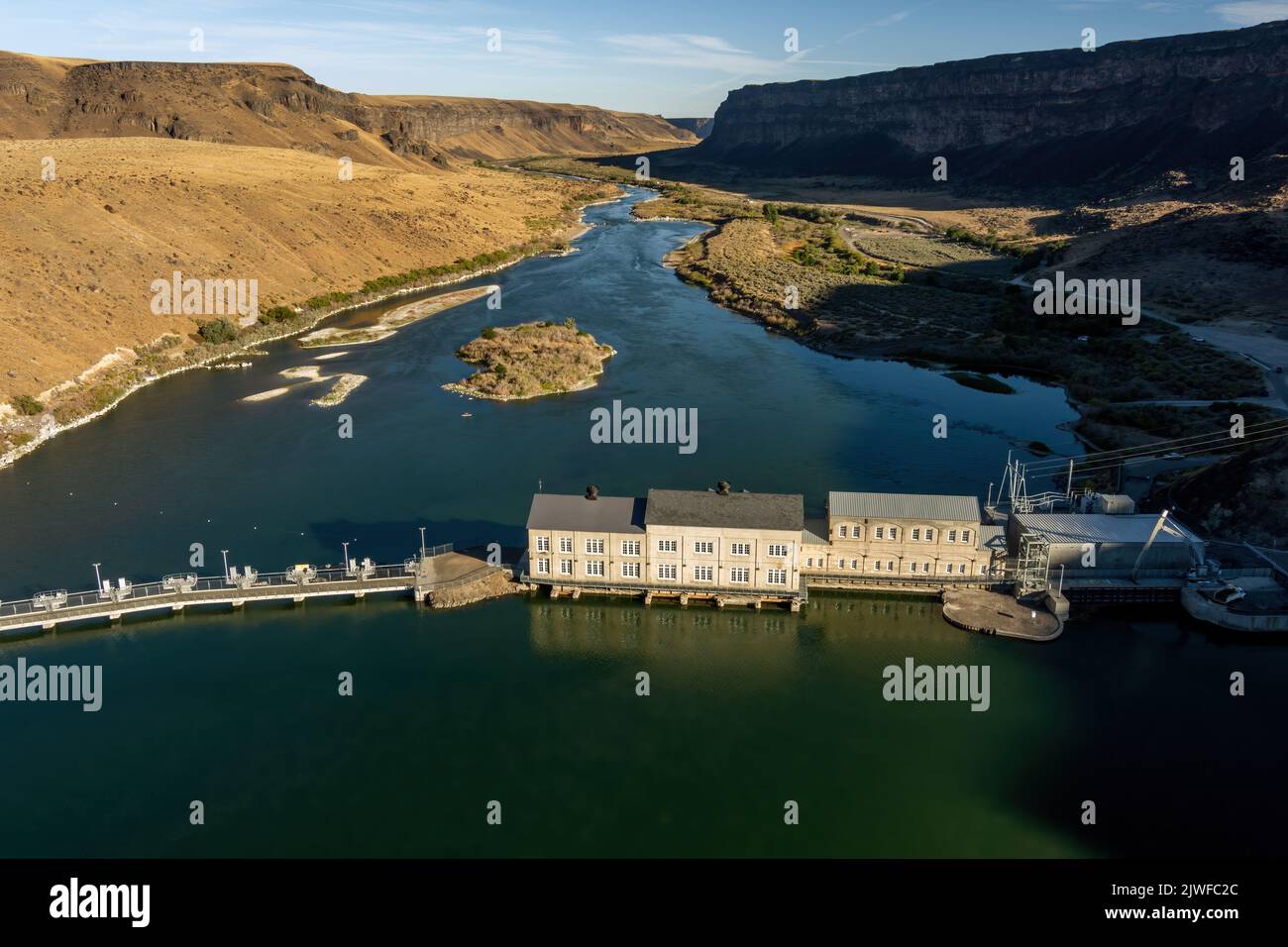 Beautiful view of Swan Falls Dam on the Snake River in Idaho Stock Photo