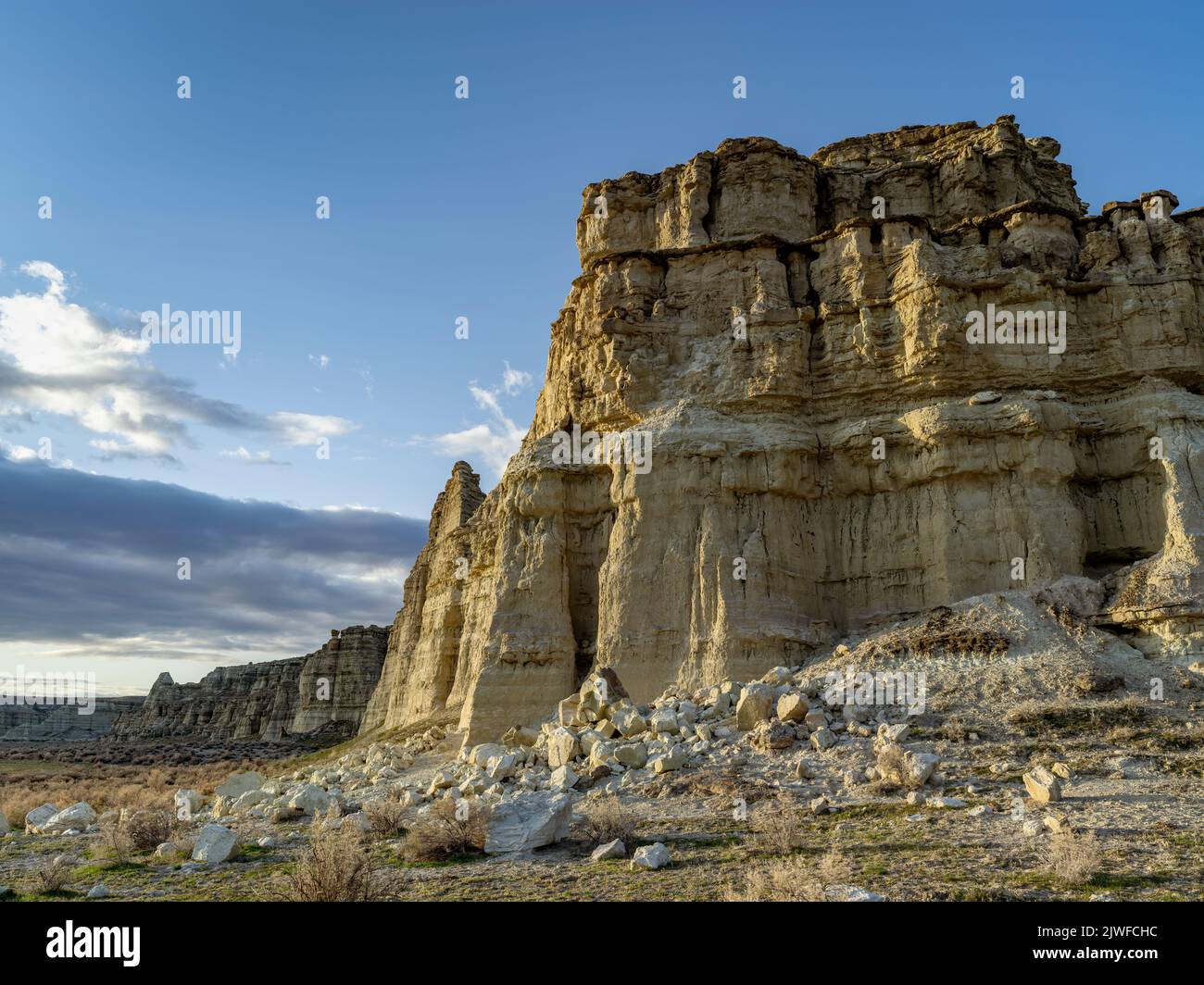 Desert rock peak in an Oregon desert Stock Photo