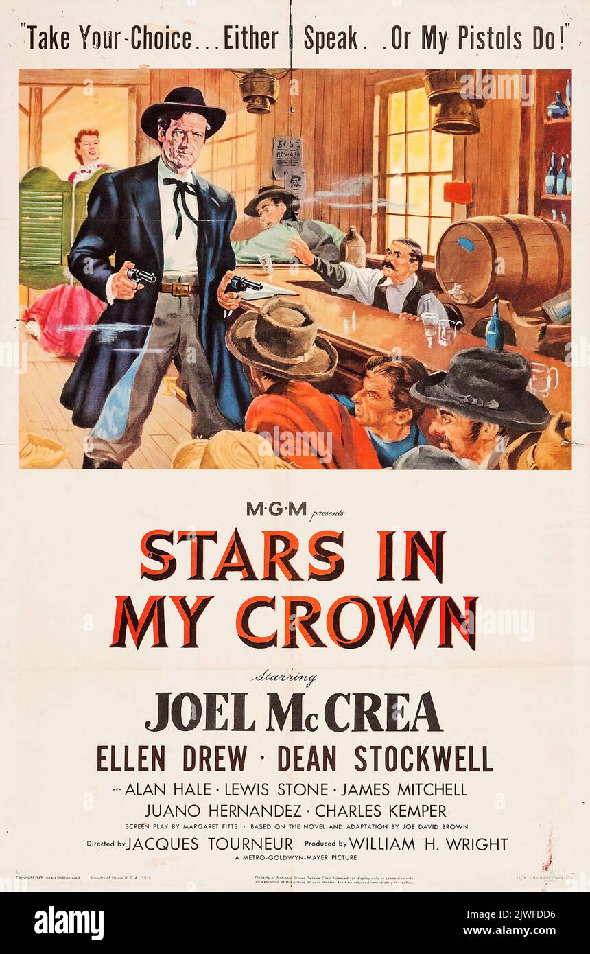 Stars in My Crown - Joel McCrea - vintage movie poster - western film - 1950 Stock Photo