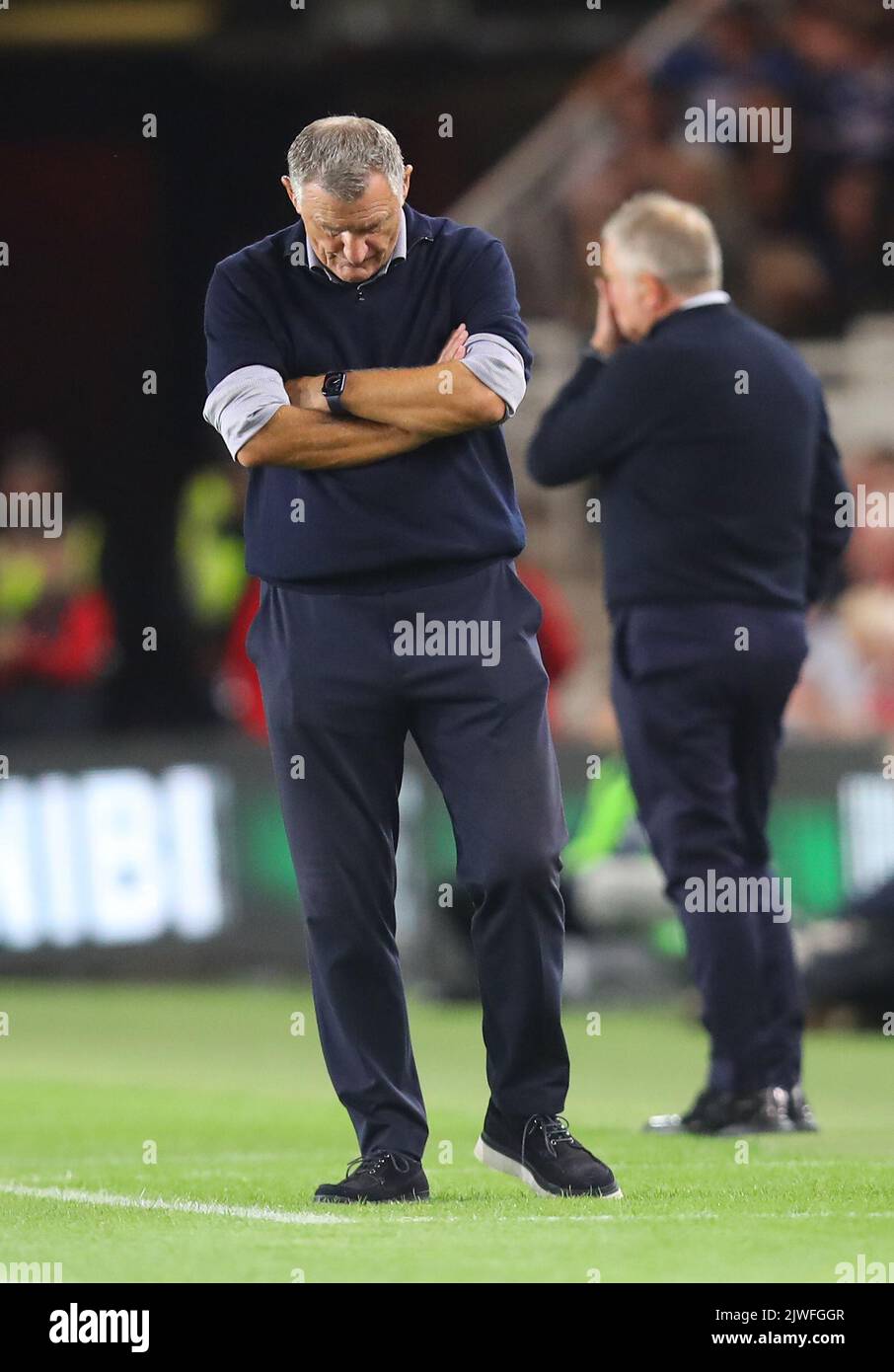 Middlesbrough, UK. 5th Sep, 2022. Tony Mowbray manager of Sunderland during the Sky Bet Championship match at the Riverside Stadium, Middlesbrough. Picture credit should read: Lexy Ilsley/Sportimage Credit: Sportimage/Alamy Live News Stock Photo