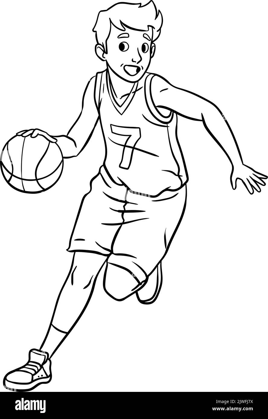 Basketball Isolated Coloring Page for Kids Stock Vector Image & Art - Alamy