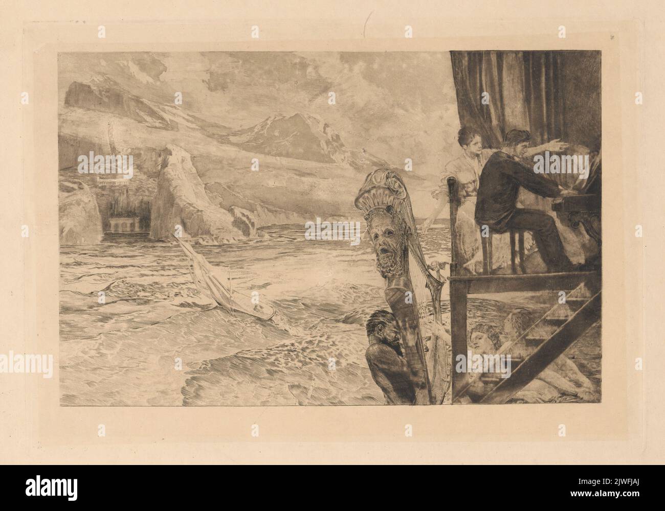 Accorde, Blatt.1, Brahmsphantasie, Op. XII. Klinger, Max (1857-1920), graphic artist Stock Photo