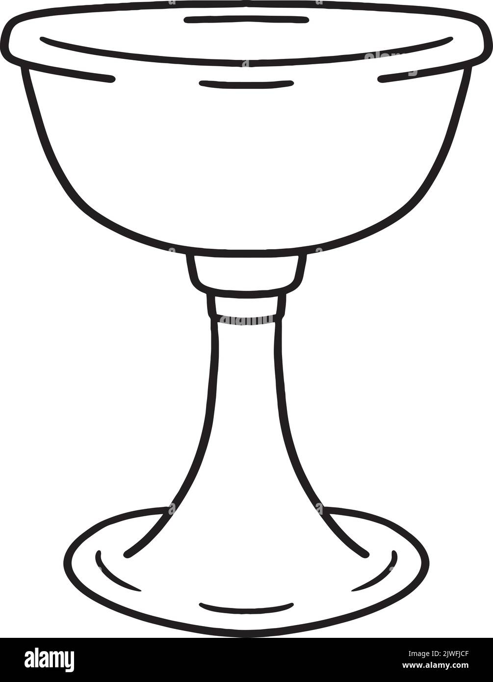 Hanukkah Chalice Isolated Coloring Page for Kids Stock Vector