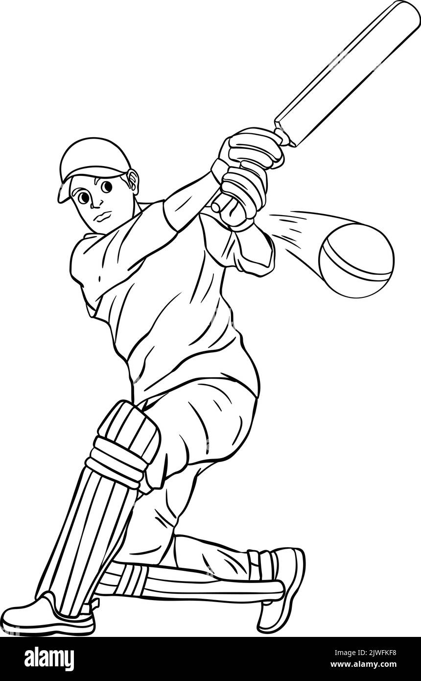 Cricket Isolated Coloring Page for Kids Stock Vector
