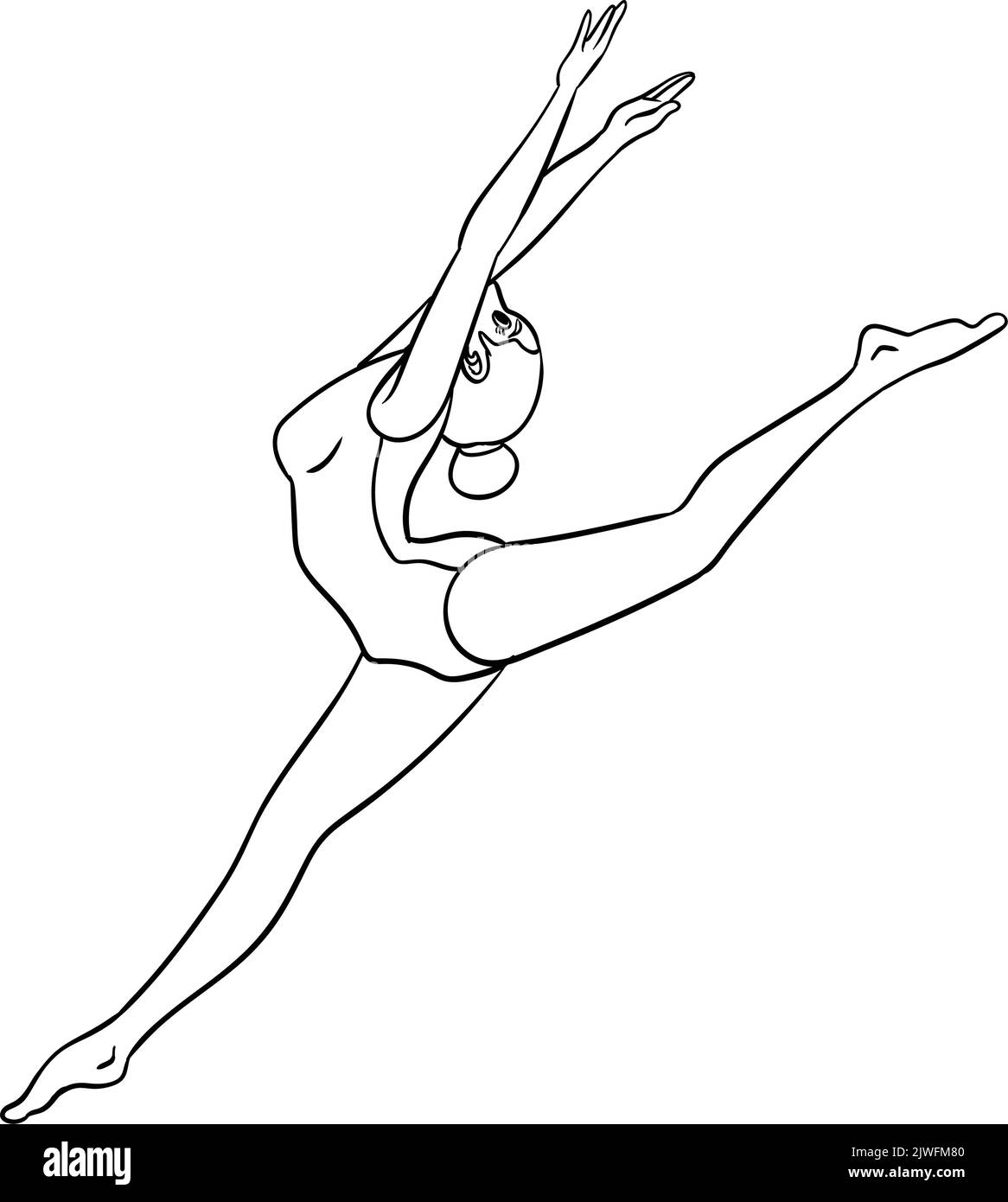 Gymnastics Isolated Coloring Page for Kids Stock Vector Image & Art - Alamy