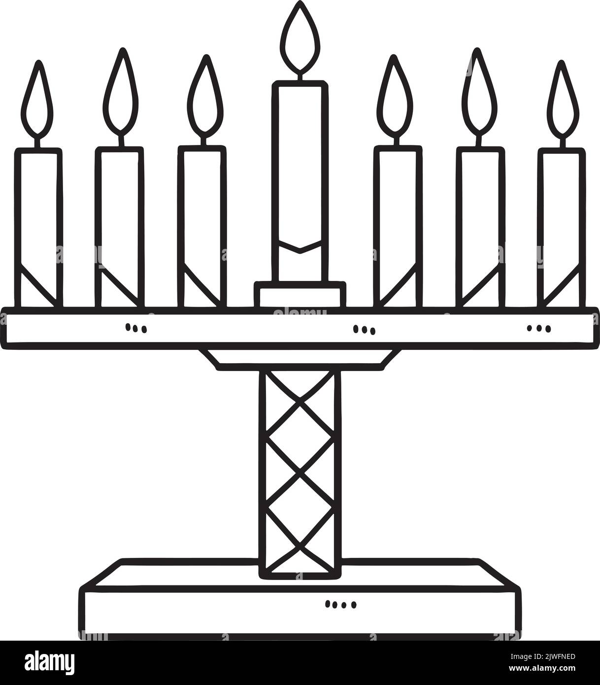 Kwanzaa Kinara Isolated Coloring Page for Kids Stock Vector Image & Art