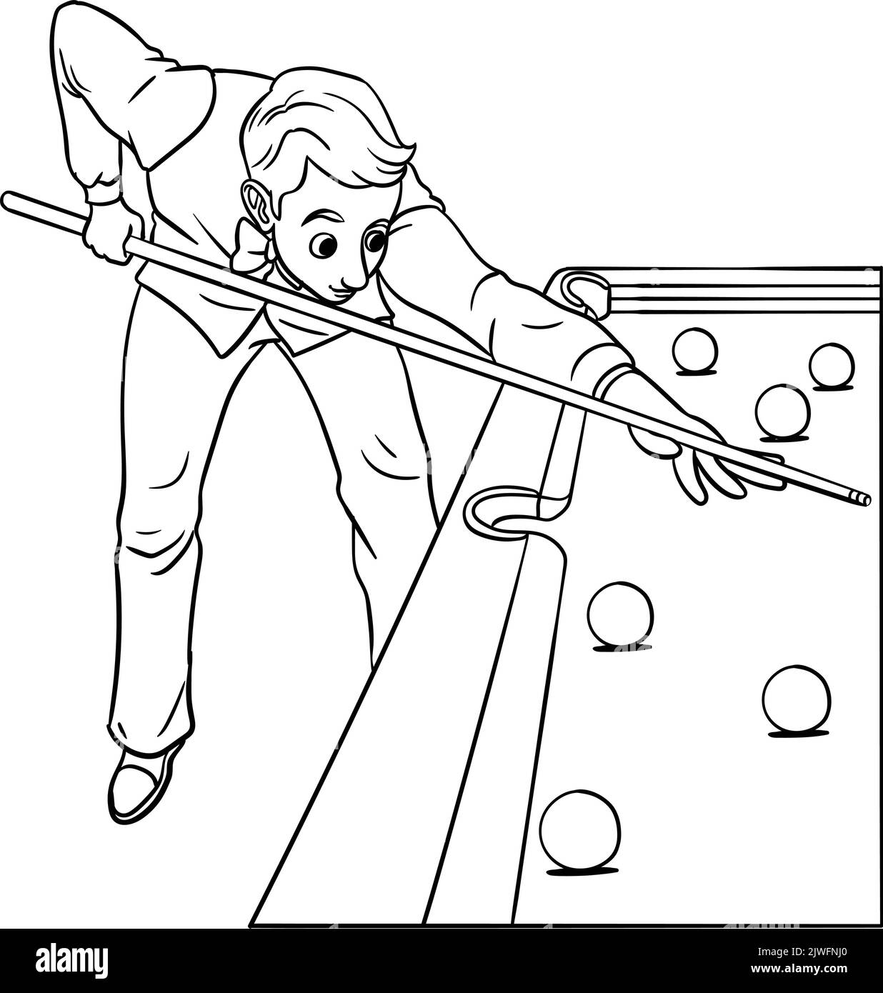 Snooker Isolated Coloring Page for Kids Stock Vector