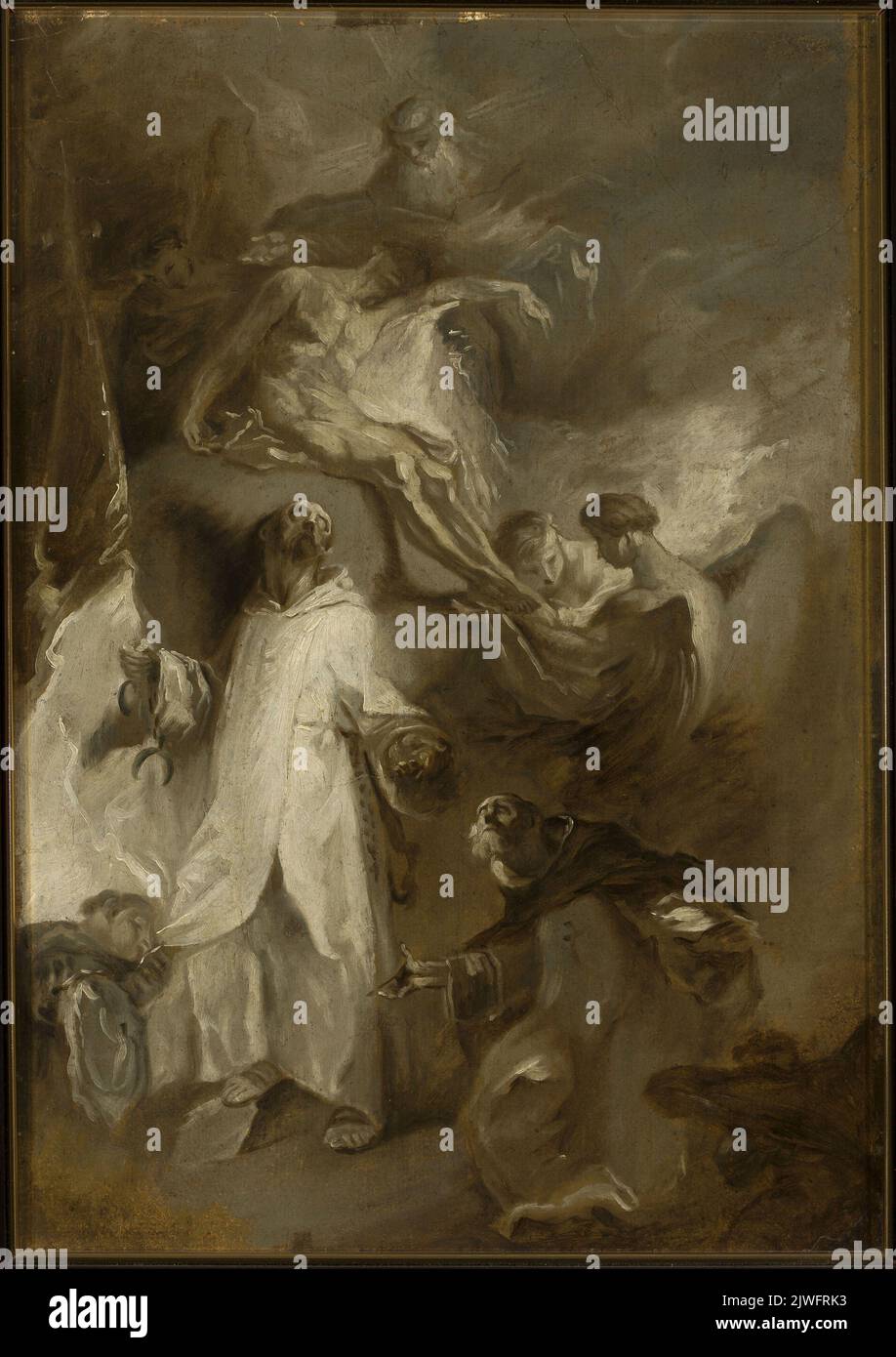 St. Felix of Valois and St. John of Matha beneath the Holy Trinity. Maulbertsch, Franz Anton (1724-1796), cultural circle, unknown, painter Stock Photo