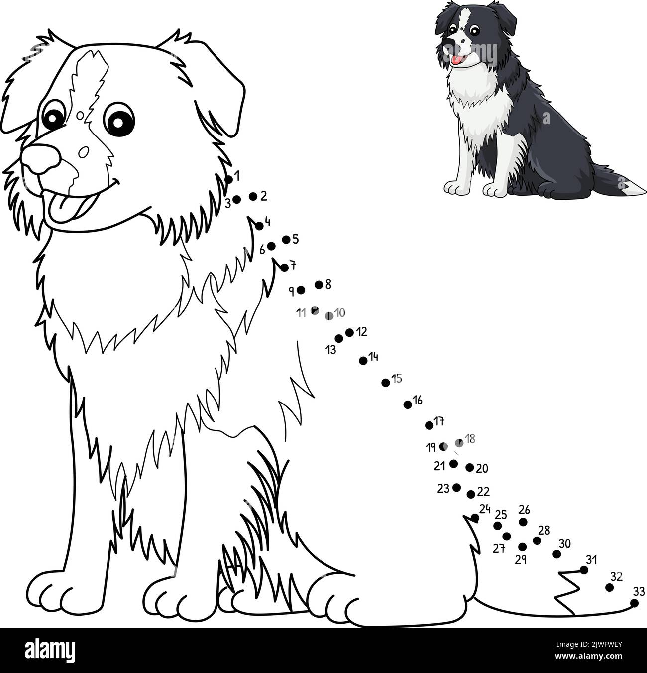 Dot To Dot Border Collie Dog Isolated Coloring Stock Vector Image Art dot-to-dot-border-collie-dog-isolated-coloring-stock-vector-image-art