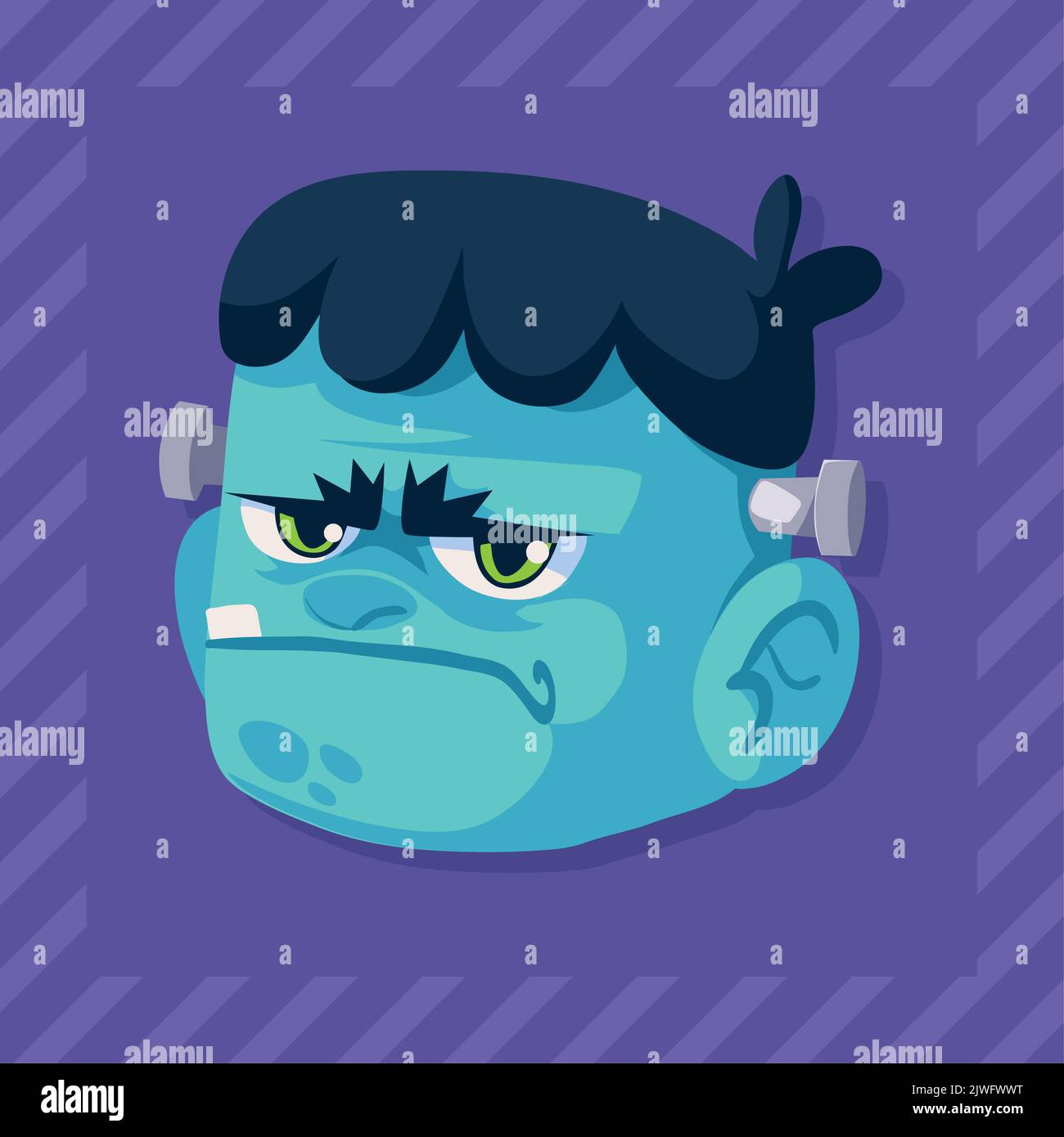 halloween frankenstein face character Stock Vector Image & Art - Alamy