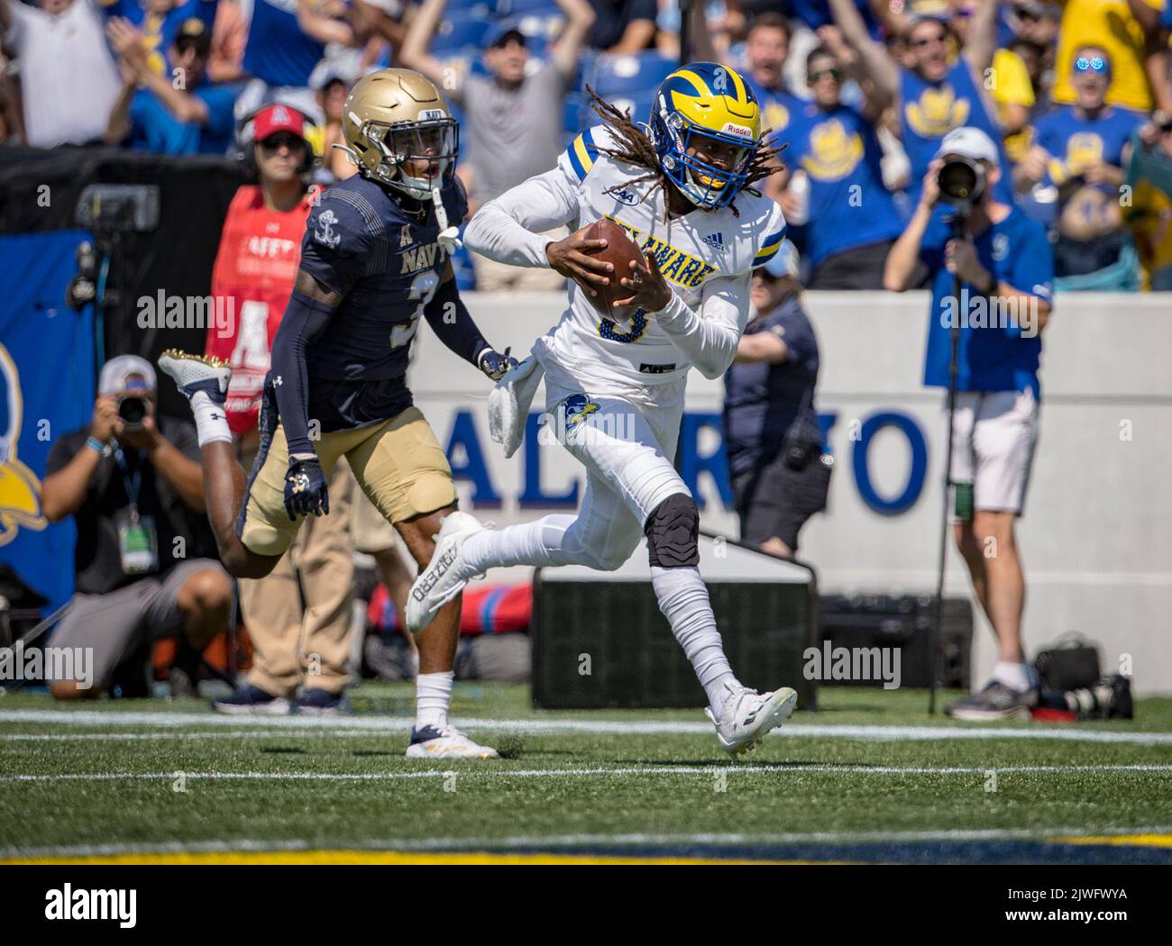 September 3, 2022 Delaware Fightin Blue Hens wide receiver Chandler ...