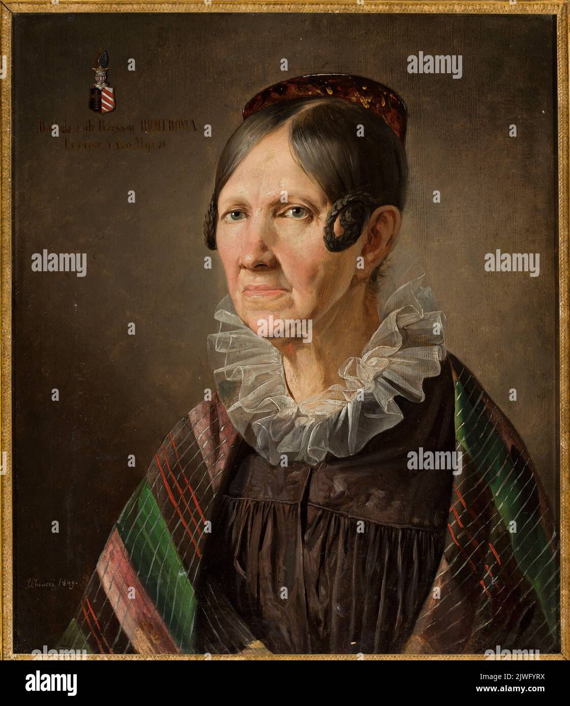 Portrait of Rachela Romer née de Raes. Chrucki, Jan (1810-1885), painter Stock Photo