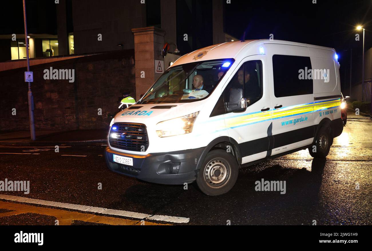 A Gard van leaves the Criminal Courts of Justice in Dublin. Andy Cash