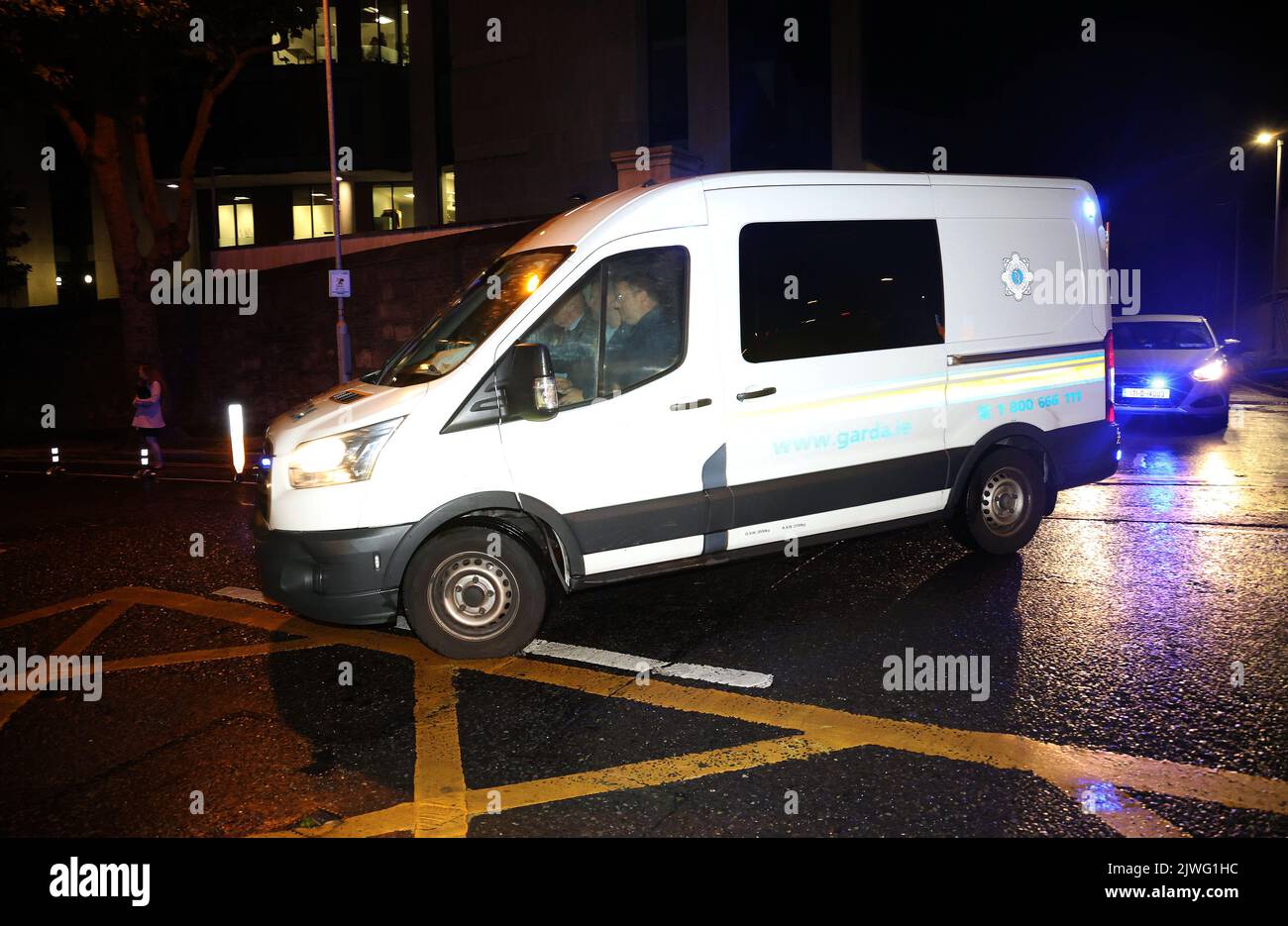 A Gard van leaves the Criminal Courts of Justice in Dublin. Andy Cash