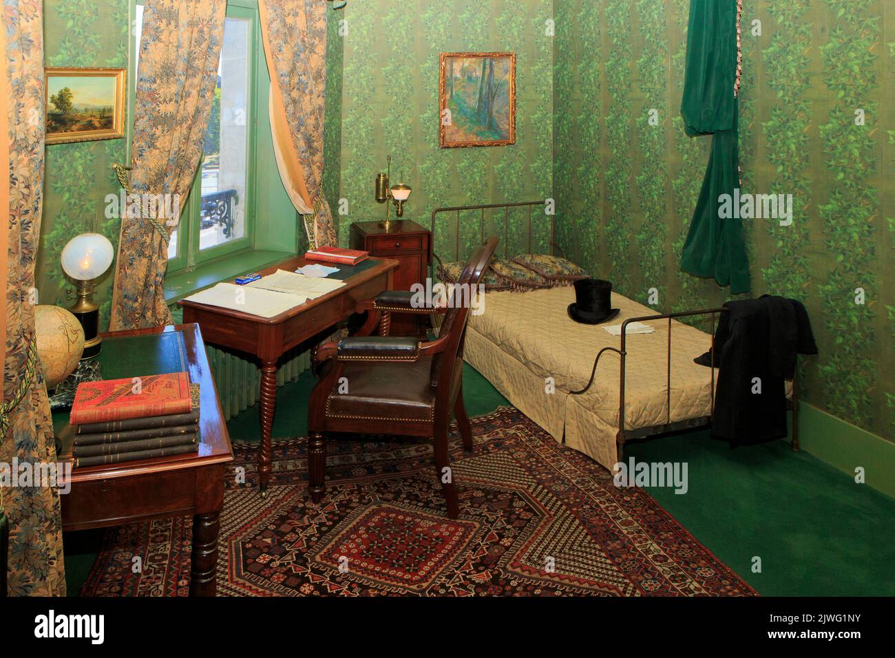 Bedroom in the former home of the world famous French author Jules ...