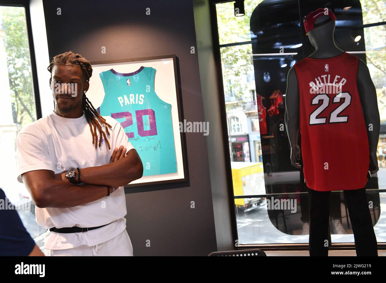 Jimmy Butler and Chris Brickley at NBA Store in Paris Stock Photo - Alamy