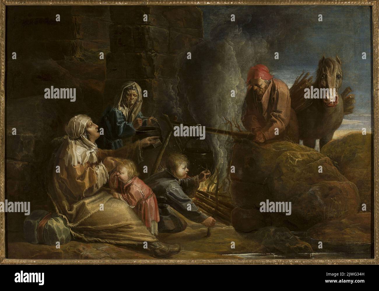 Gypsy camp. Venne, Jan van de (?-ante 1651), painter Stock Photo