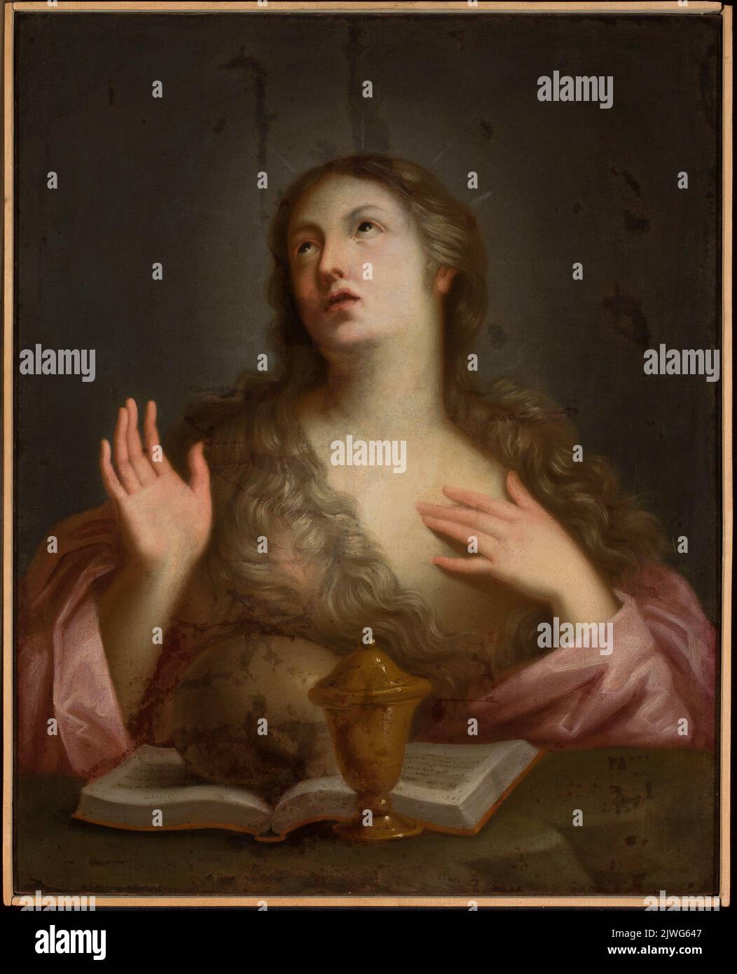 St mary magdalene in ecstasy malarz francuski xvii w painter stock
