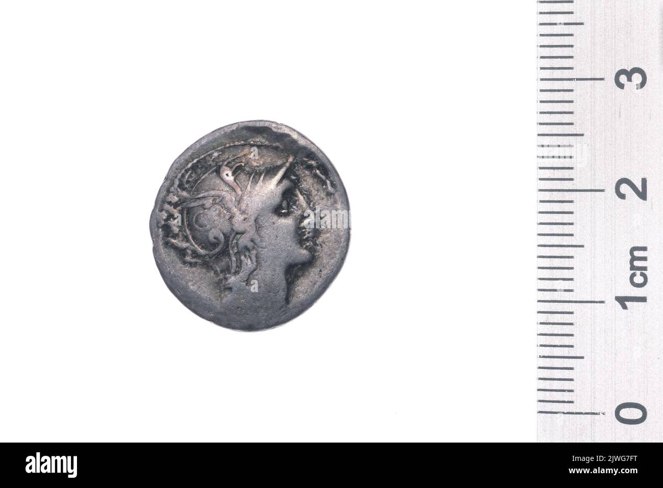 denarius. Claudius Pulcher, C. (fl. 110-109 a.C.), monetary officer, Republika Rzymska, issuer Stock Photo