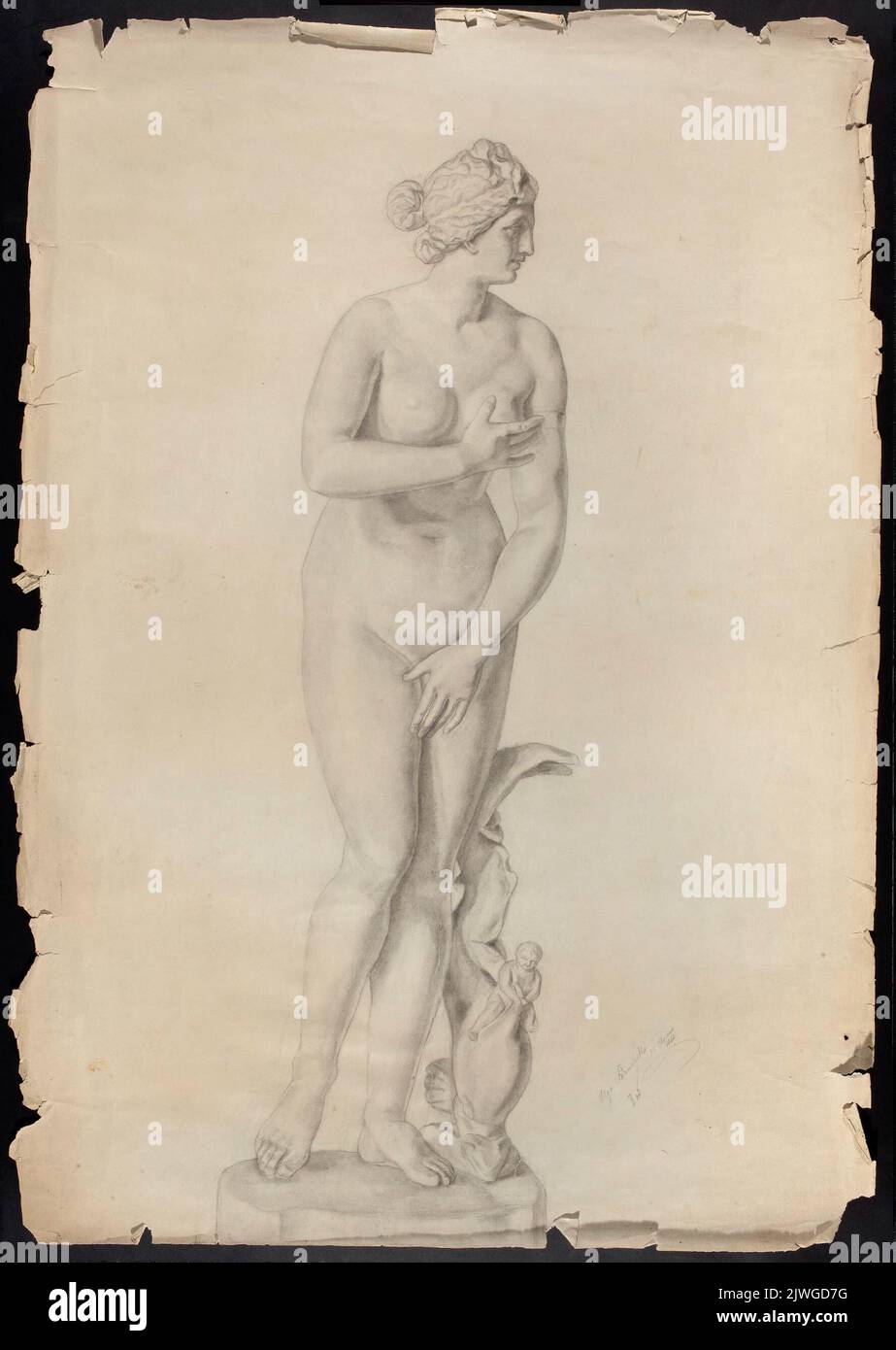 Tracing from a copy of Praxiteles’ sculpture in the type of the Capitoline Venus. Boznańska, Olga (1865-1940), painter Stock Photo