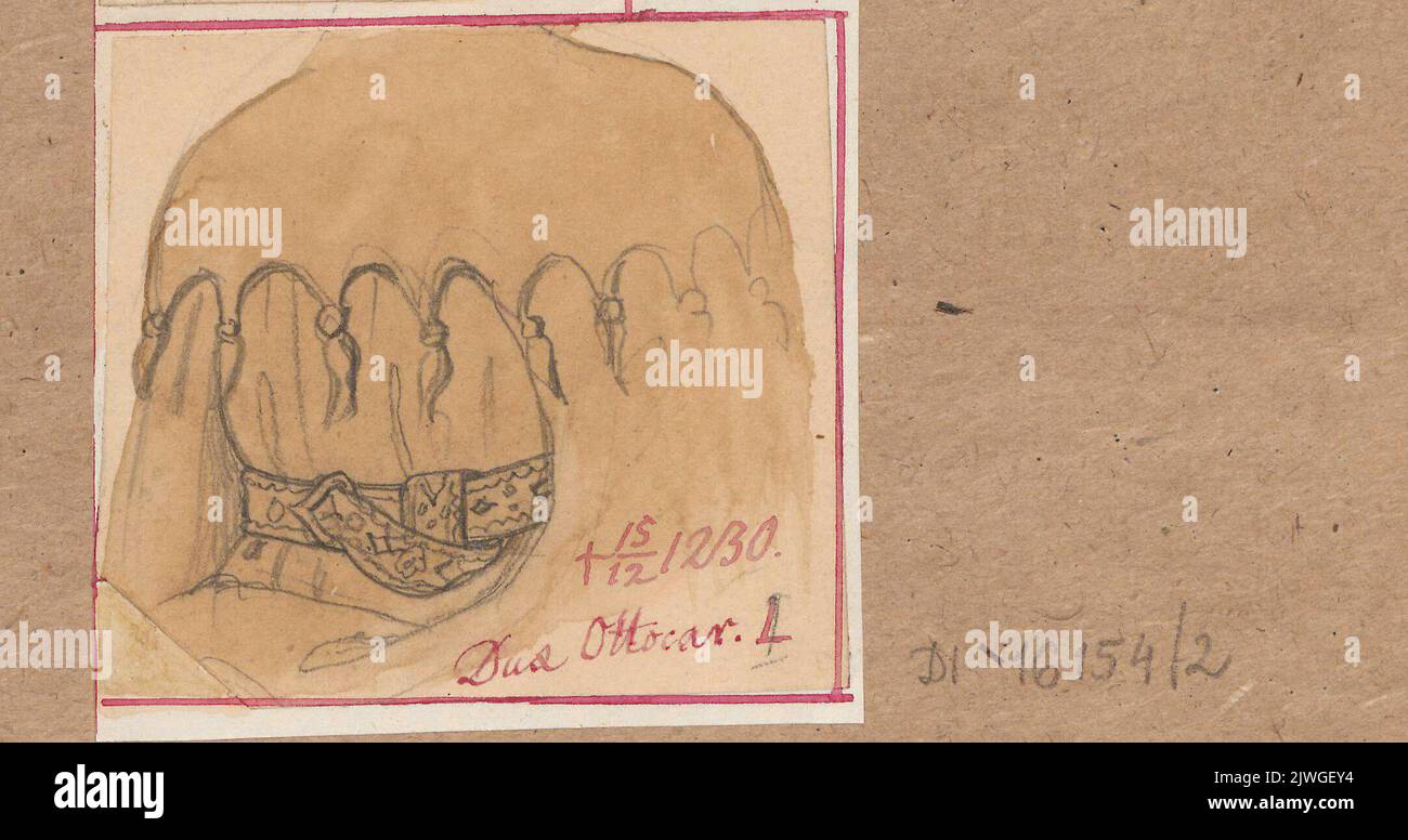 Fragment of body of King of Bohemia Ottokar I, according to a print ...